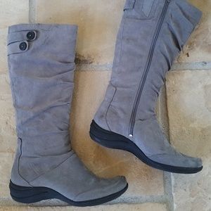 Hush Puppies gray faux suede boots 8-1/2